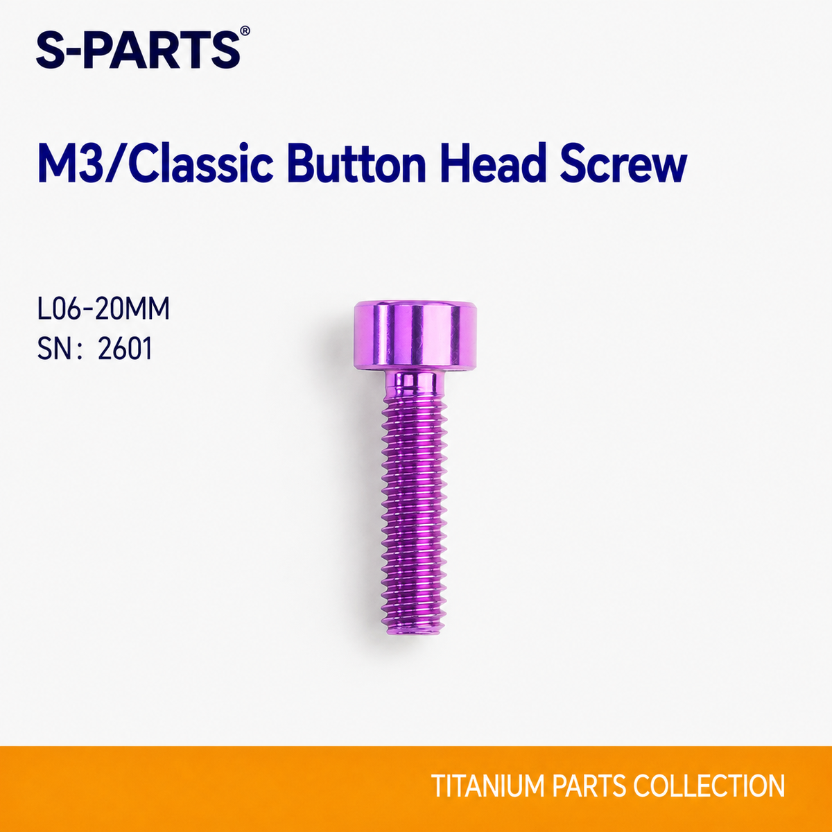 SPARTS M3 L6-20 Classic Button Head Purple Titanium Bolt