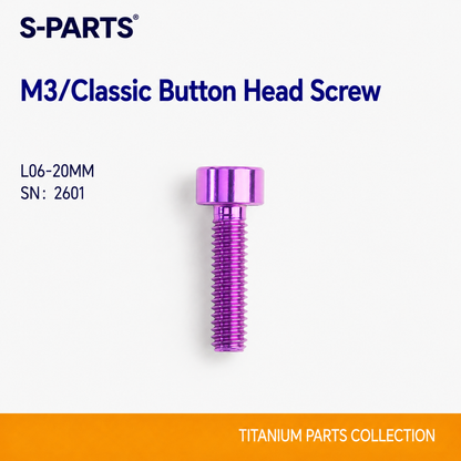 SPARTS M3 L6-20 Classic Button Head Purple Titanium Bolt