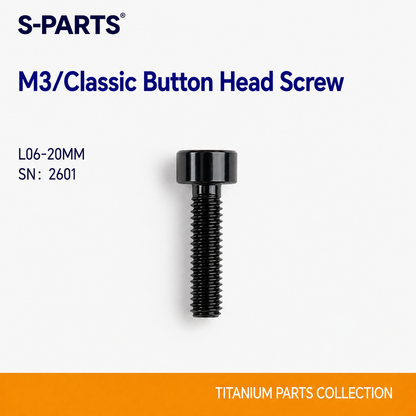 SPARTS M3 L6-20 Classic Button Head Black Titanium Bolt