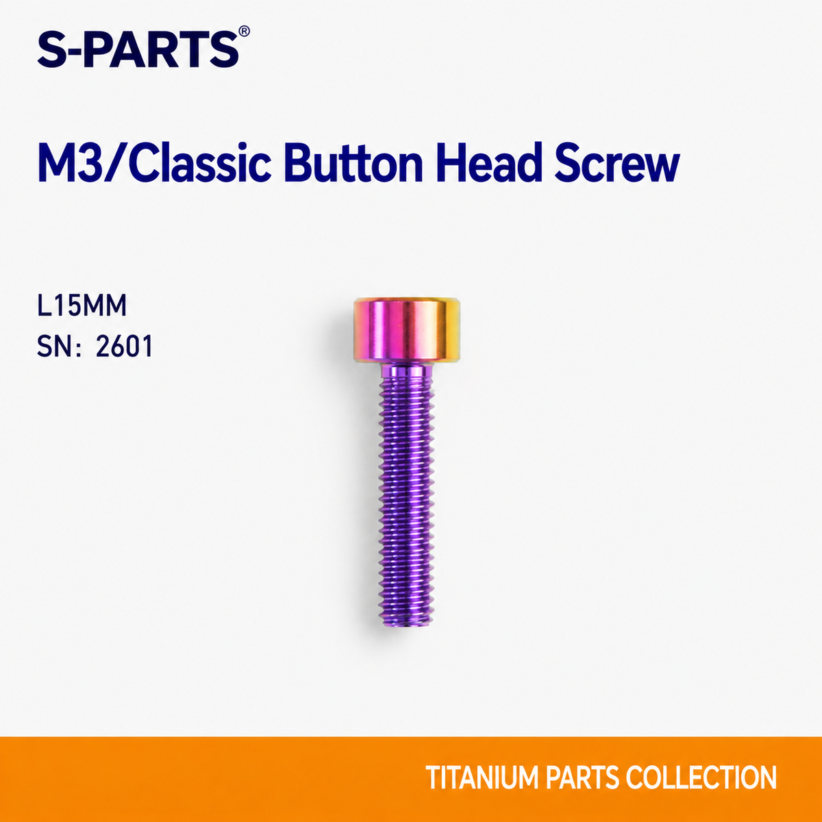 SPARTS M3 L6-20 Classic Button Head Candy Color Titanium Bolt