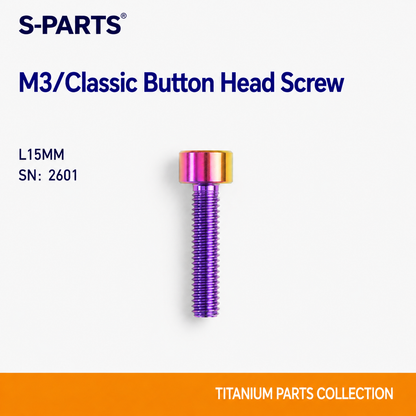 SPARTS M3 L6-20 Classic Button Head Candy Color Titanium Bolt