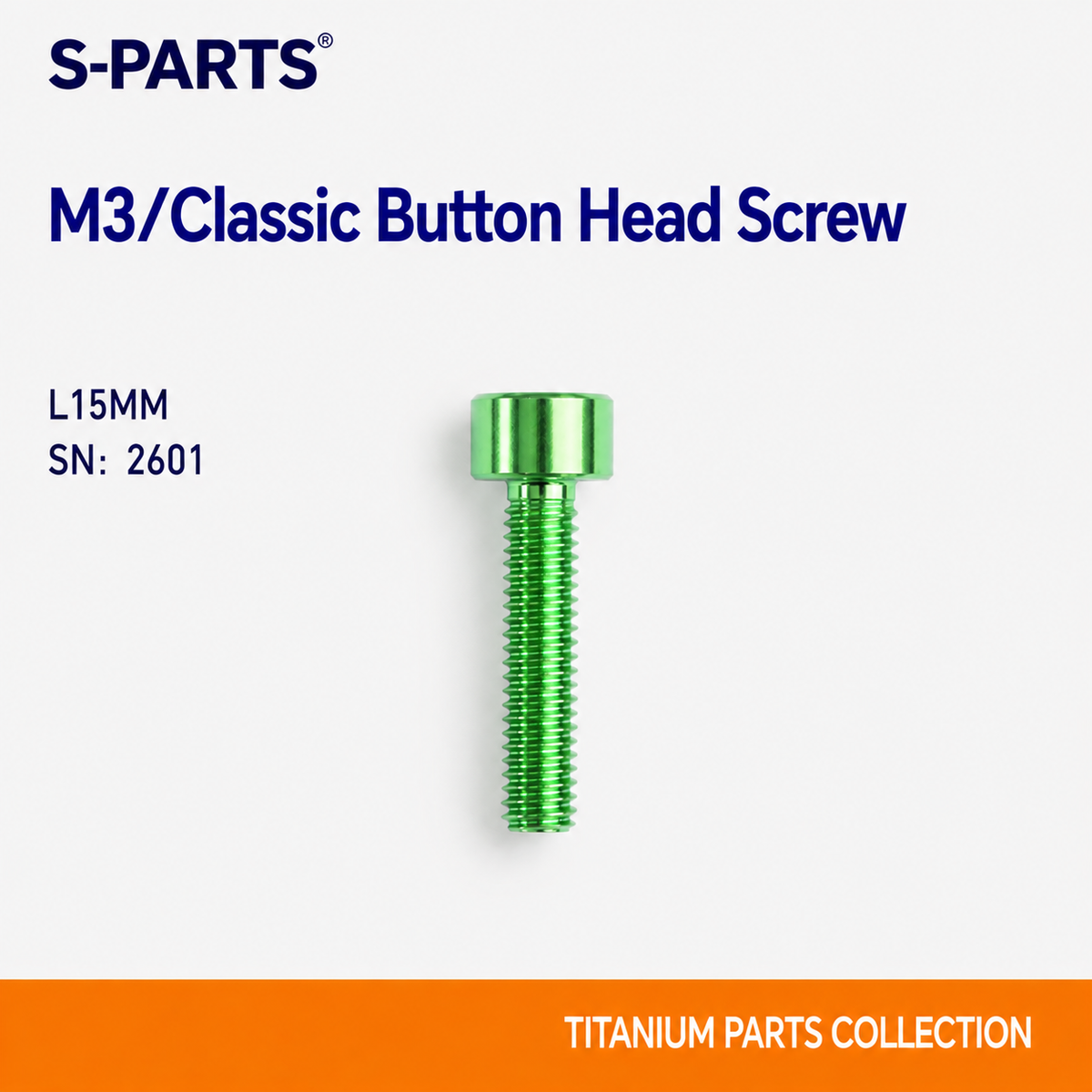 SPARTS M3 L6-20 Classic Button Head Green Titanium Bolt for motocycle