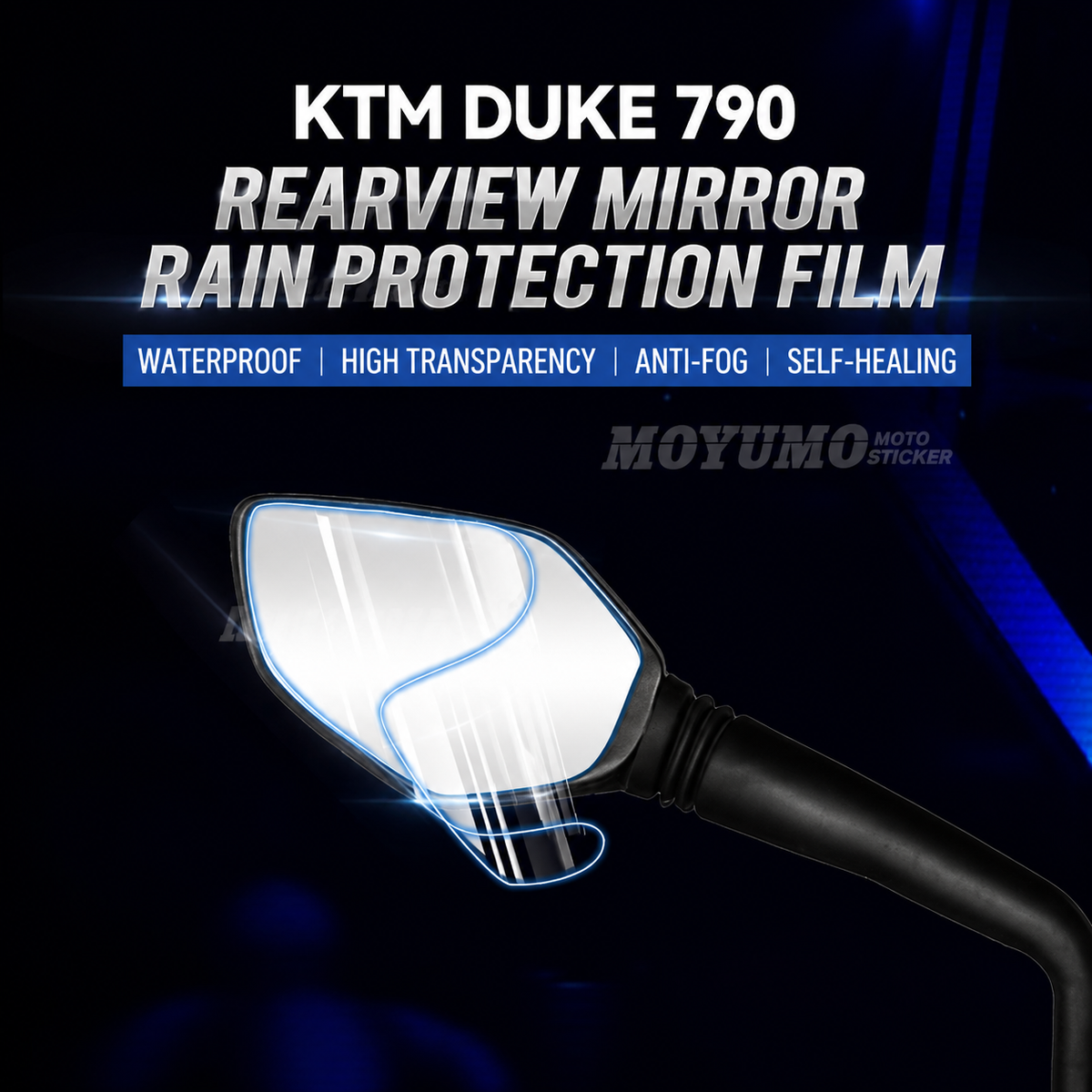 KTM DUKE 790 TPU Dashboard Screen Protector Nano Crystal Self-Healing Clear Film Headlight & Rearview Mirror Protection Film Motorcycle Accessories