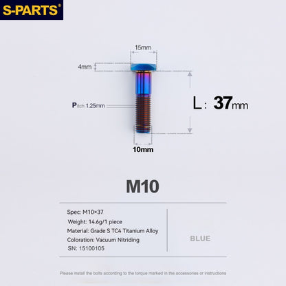 SPARTS Titanium Rear Sprocket Fixing Screws Square Head M8/M10 P1.25 Locking for KTM Motorcycle Modification