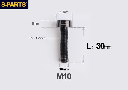 SPARTS Titanium Anti-Theft Fasteners M10×L20-80 D19 P1.25  – Brake Caliper Locking Screw for Motorcycle