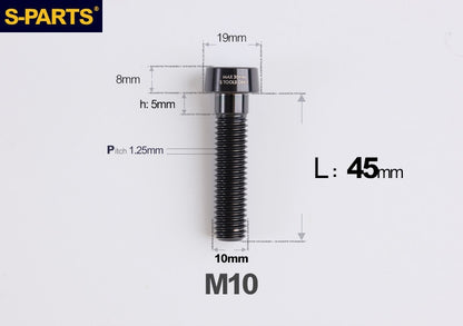 SPARTS Titanium Anti-Theft Fasteners M10×L20-80 D19 P1.25  – Brake Caliper Locking Screw for Motorcycle