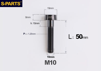 SPARTS Titanium Anti-Theft Fasteners M10×L20-80 D19 P1.25  – Brake Caliper Locking Screw for Motorcycle