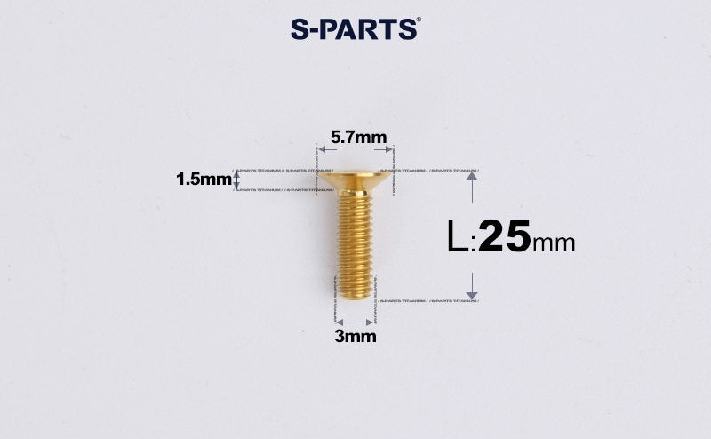 SPARTS Series M3 L6-30 Countersunk Titanium Bolt for motocycle