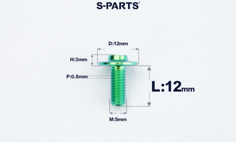 SPARTS A3 Series Titanium Bolt – Button Head M5× L10-55  D12 –  S-Grade TC4 Motorcycle Titanium Bolt Upgrade