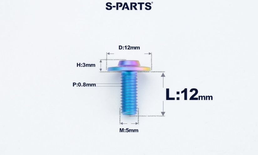 SPARTS A3 Series Titanium Bolt – Button Head M5× L10-55  D12 –  S-Grade TC4 Motorcycle Titanium Bolt Upgrade