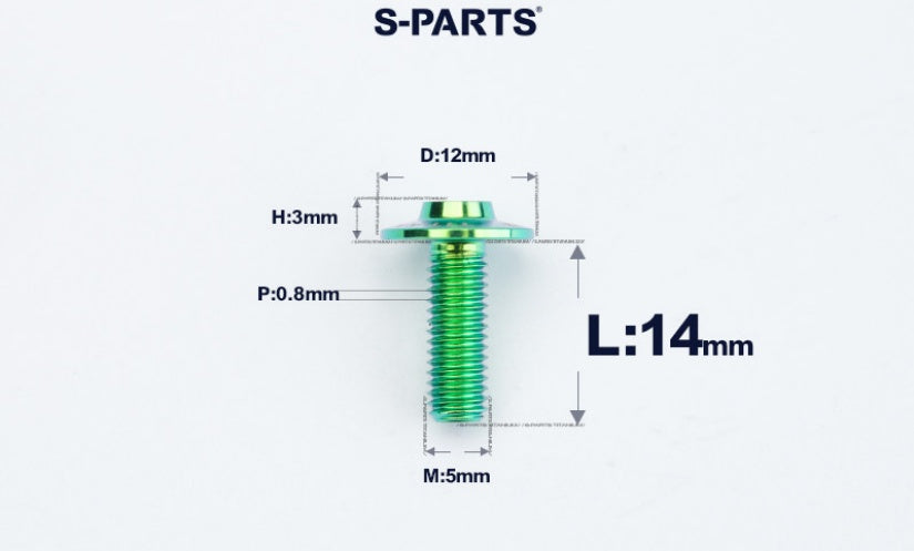 SPARTS A3 Series Titanium Bolt – Button Head M5× L10-55  D12 –  S-Grade TC4 Motorcycle Titanium Bolt Upgrade