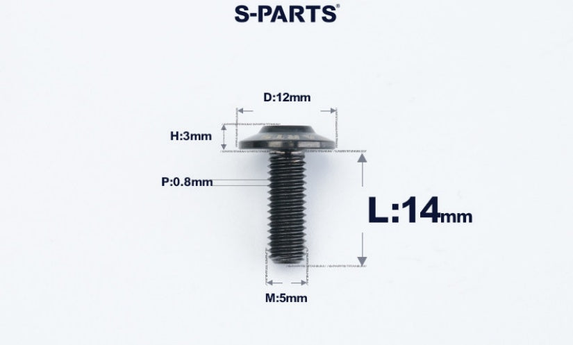 SPARTS A3 Series Titanium Bolt – Button Head M5× L10-55  D12 –  S-Grade TC4 Motorcycle Titanium Bolt Upgrade
