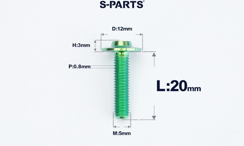 SPARTS A3 Series Titanium Bolt – Button Head M5× L10-55  D12 –  S-Grade TC4 Motorcycle Titanium Bolt Upgrade