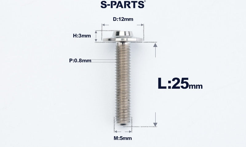 SPARTS A3 Series Titanium Bolt – Button Head M5× L10-55  D12 –  S-Grade TC4 Motorcycle Titanium Bolt Upgrade