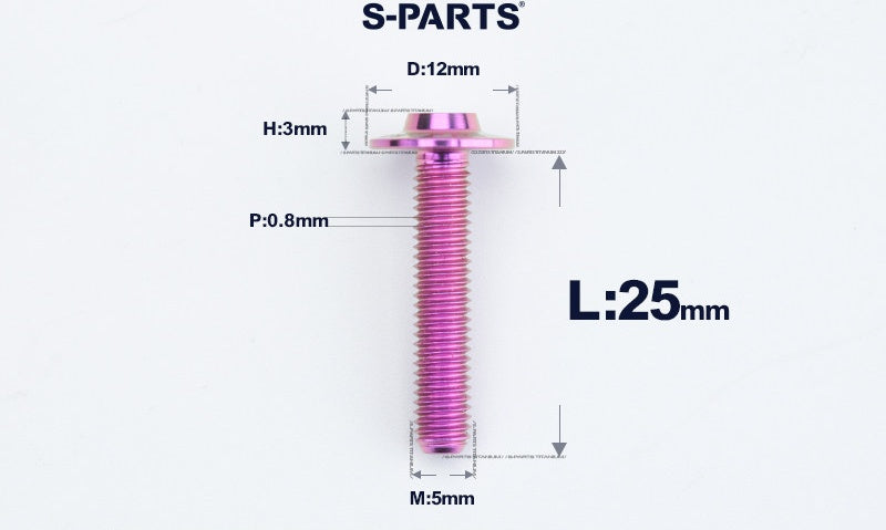 SPARTS A3 Series Titanium Bolt – Button Head M5× L10-55  D12 –  S-Grade TC4 Motorcycle Titanium Bolt Upgrade