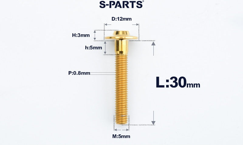 SPARTS A3 Series Titanium Bolt – Button Head M5× L10-55  D12 –  S-Grade TC4 Motorcycle Titanium Bolt Upgrade