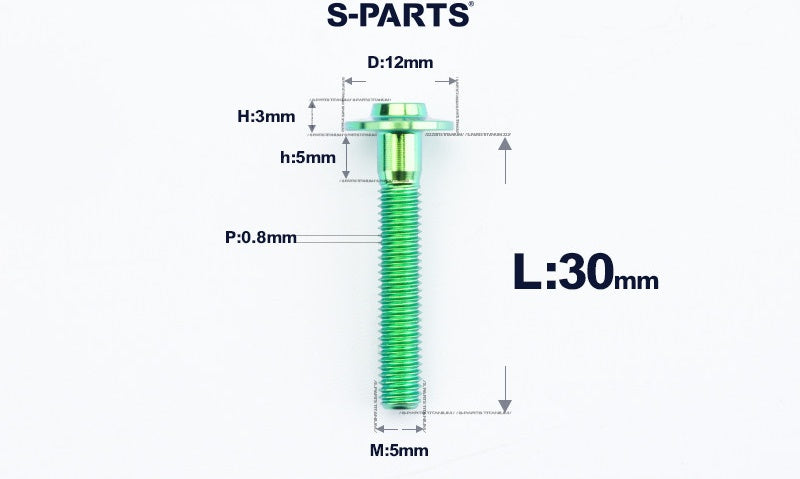 SPARTS A3 Series Titanium Bolt – Button Head M5× L10-55  D12 –  S-Grade TC4 Motorcycle Titanium Bolt Upgrade
