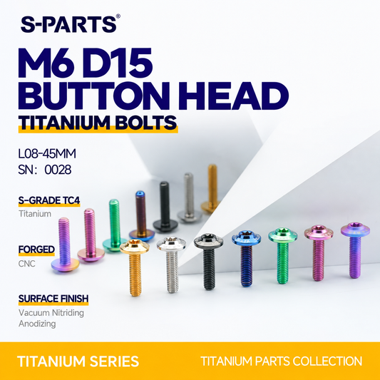 SPARTS M6×8–45mm D15 Titanium Button Head Bolts for Motorcycles