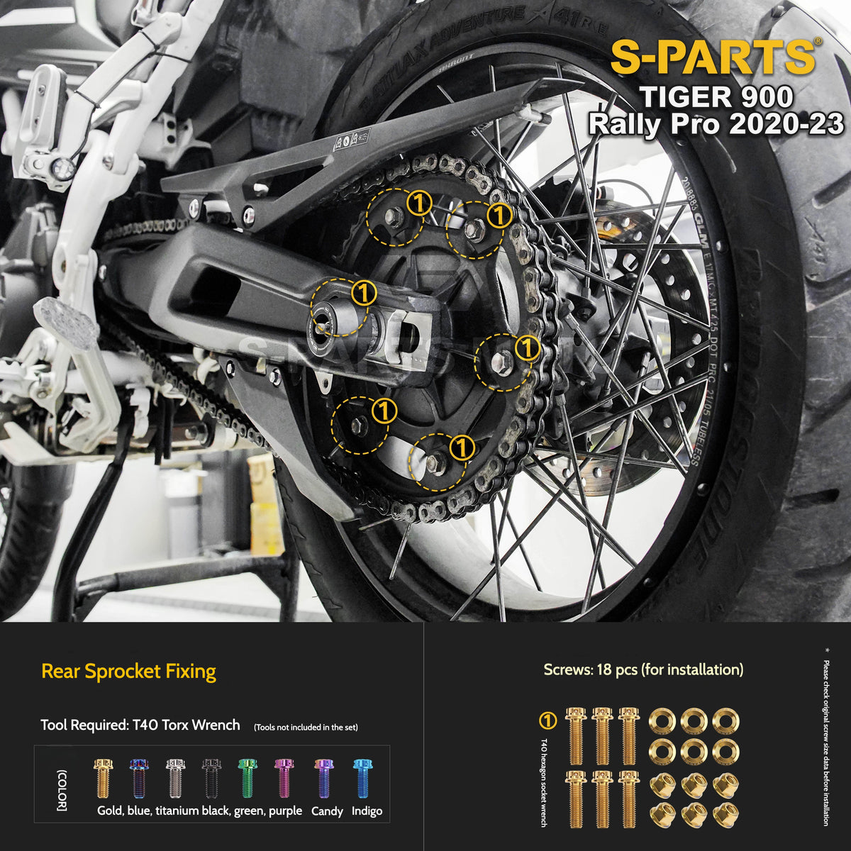 SPARTS Triumph Tiger 900 Rally Pro (2020–2023) Motorcycle Modified Titanium Alloy Bolts