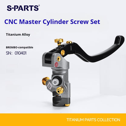 SPARTS Titanium Alloy Screw Kit for BREMBO CNC Master Cylinder – Bleeder & Reservoir Fixing Set