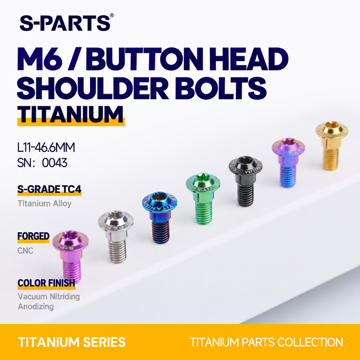SPARTS M6 Titanium Shoulder Bolts for Motorcycle Brake Discs