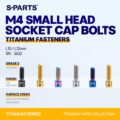 SPARTS M4×10/12mm D5.5 Titanium Small Head Socket Cap Bolts