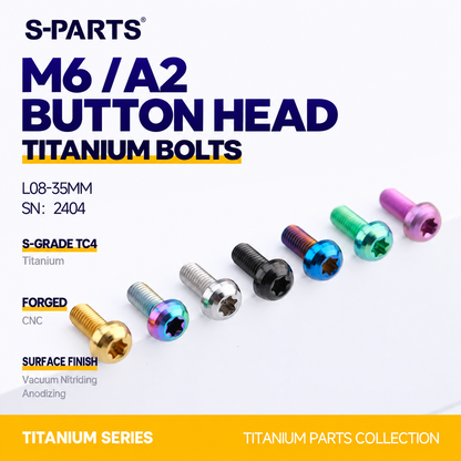 SPARTS M6×8–35mm Titanium Button Head Bolts for Bicycle Brake Calipers