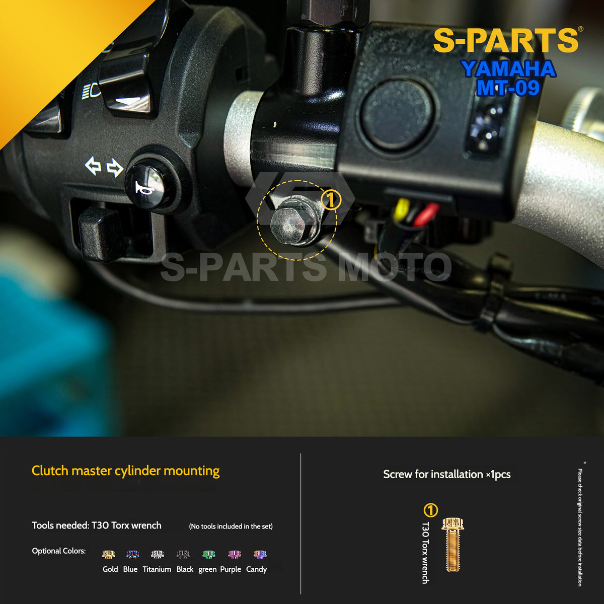 SPART Titanium Cockpit Fasteners & Handlebar Control Hardware Kit for Yamaha MT-09