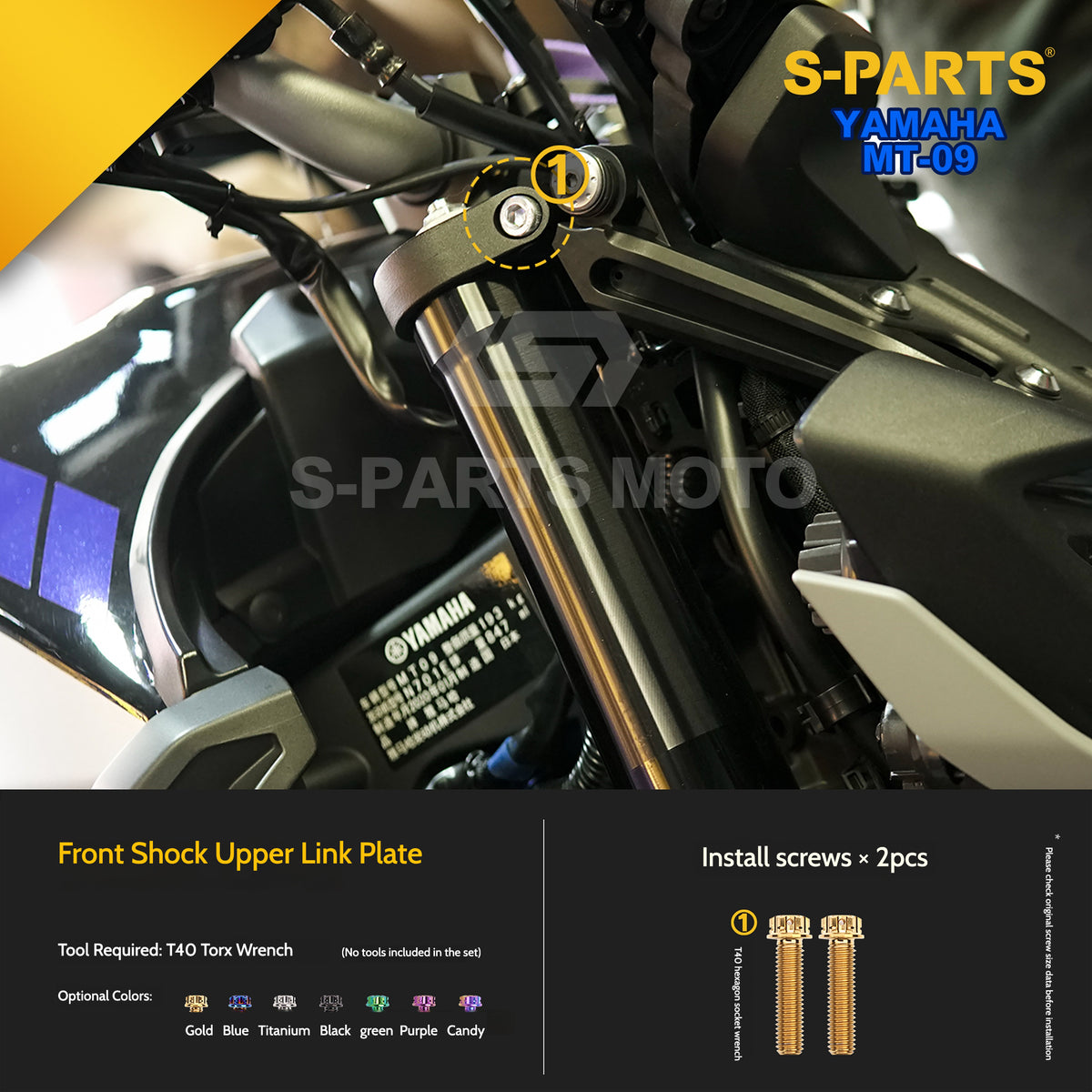SPARTS Titanium Front Braking & Chassis Performance Fasteners Kit for Yamaha MT-09