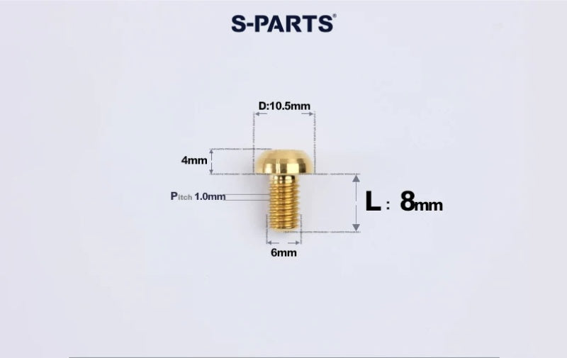 SPARTS M6×8–35mm Titanium Button Head Bolts for Bicycle Brake Calipers