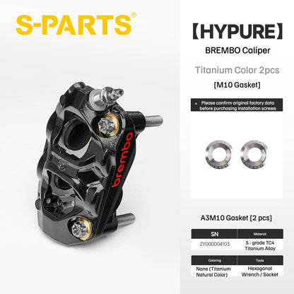 SPARTS Titanium Bolt Kit Compatible with BREMBO HYPURE Caliper - Titanium