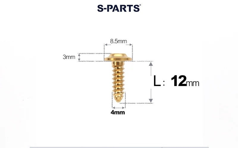 SPARTS M4 D8.5 Titanium Truss Head Self-Tapping Screws for Motorcycles