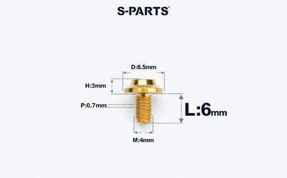 SPARTS M4✖️6–30mm D8.5 Titanium Torx Flanged Button Head Bolts