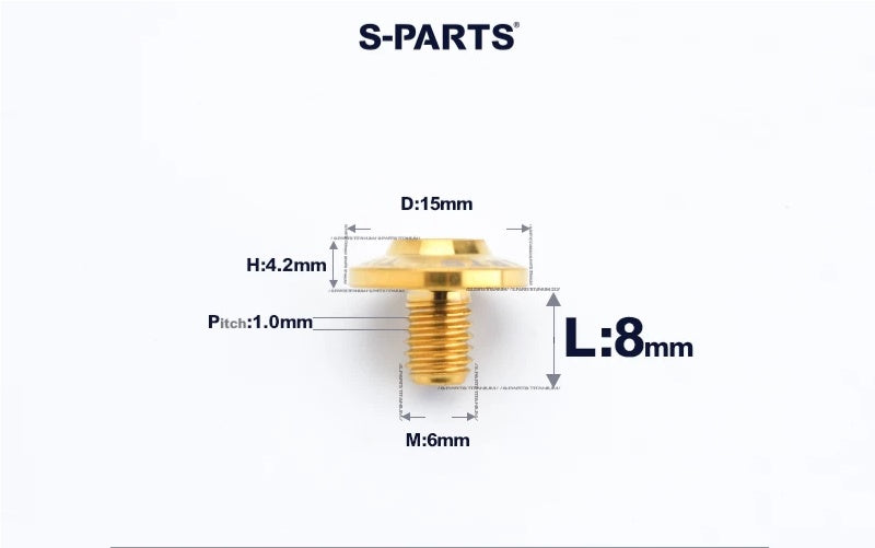 SPARTS M6×8–45mm D15 Titanium Button Head Bolts for Motorcycles