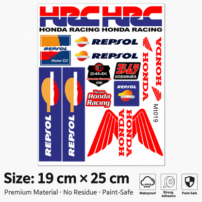 Honda HRC CBR SHOWA Motorcycle Decals Waterproof Body & Helmet Stickers