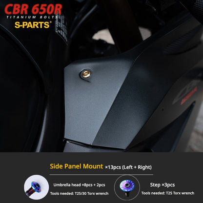 S-PARTS TC4 Titanium Bolt Kit for Honda CBR650R / CB650R