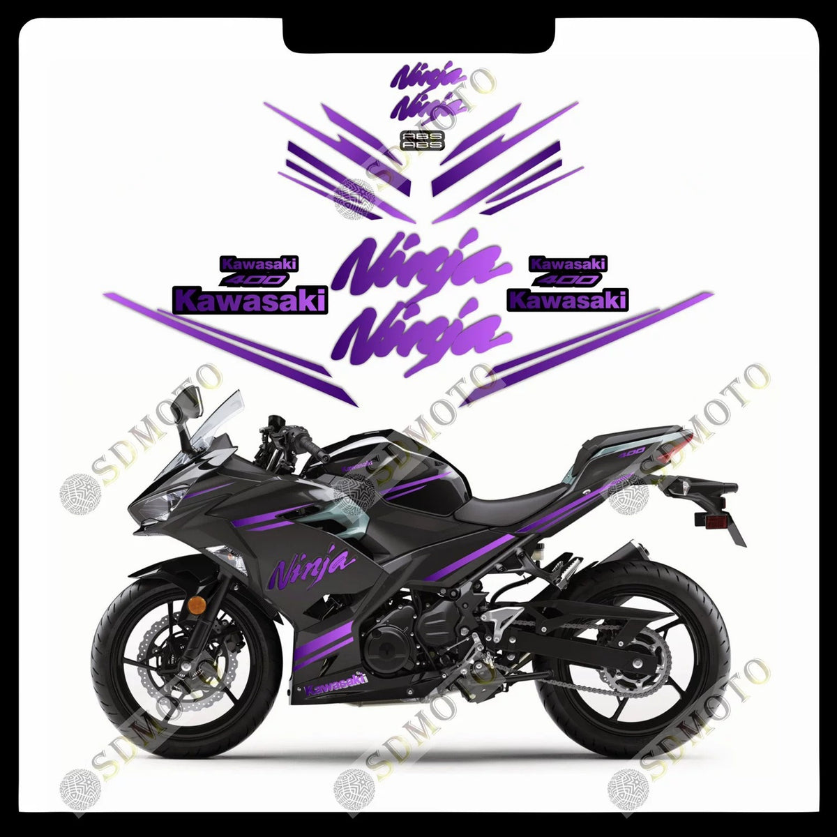Kawasaki Ninja 400 ZX-4R Full Body Decals Waterproof Motorcycle Graphics Stickers