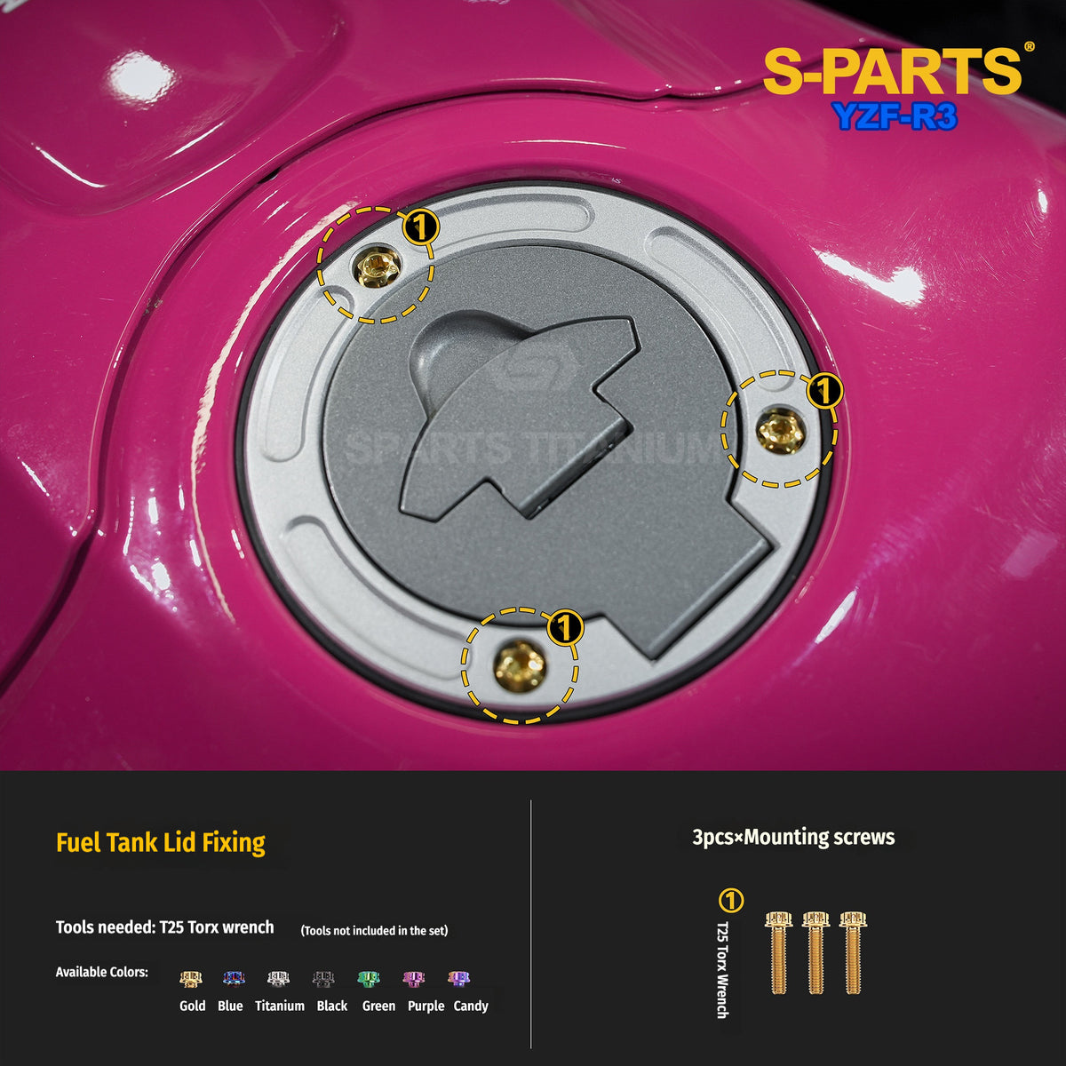 SPARTS Titanium Front End and Brake Fastener Kit for Yamaha YZF-R3