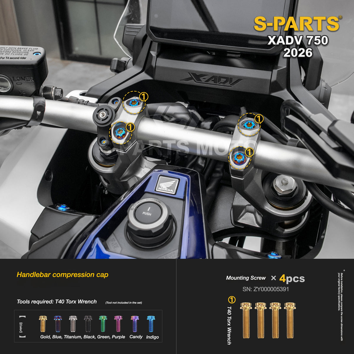 SPARTS Titanium Bolt Kit for Honda X-ADV 750 2026 Bodywork Fasteners