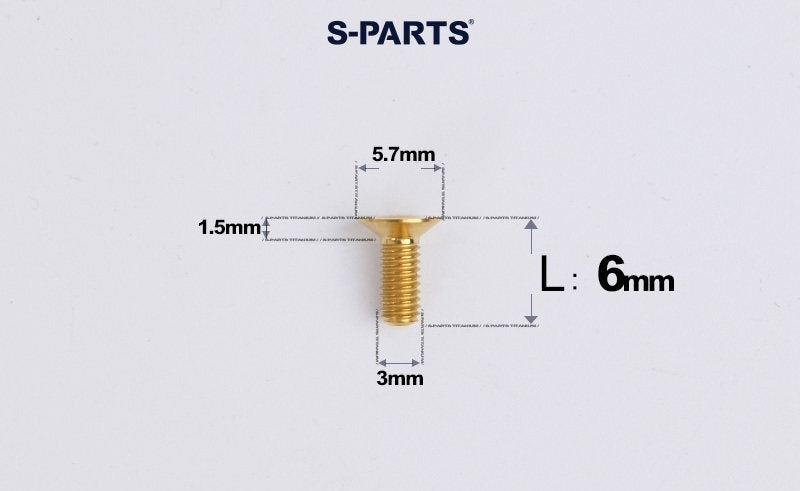 SPARTS Series M3 L6-30 Countersunk Titanium Bolt for motocycle