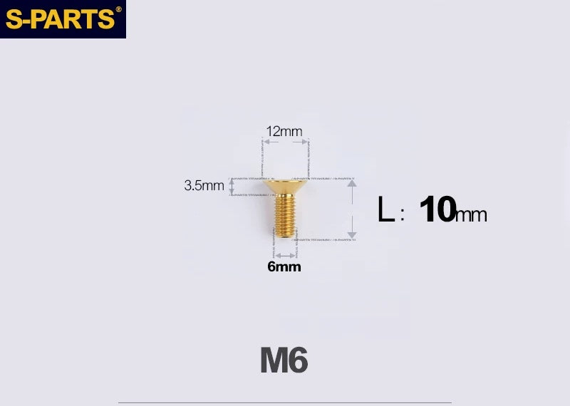 SPARTS M6×10–65mm Titanium Torx Countersunk Bolts for Motorcycle Frames