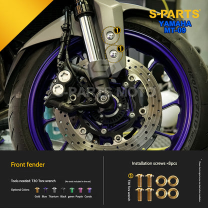 SPARTS Titanium Bodywork & Footpeg Bolt Kit for Yamaha MT-09