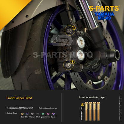 SPARTS Titanium Front Braking & Chassis Performance Fasteners Kit for Yamaha MT-09