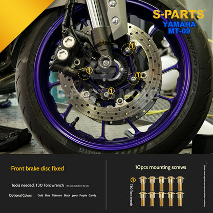 SPARTS Titanium Front Braking & Chassis Performance Fasteners Kit for Yamaha MT-09