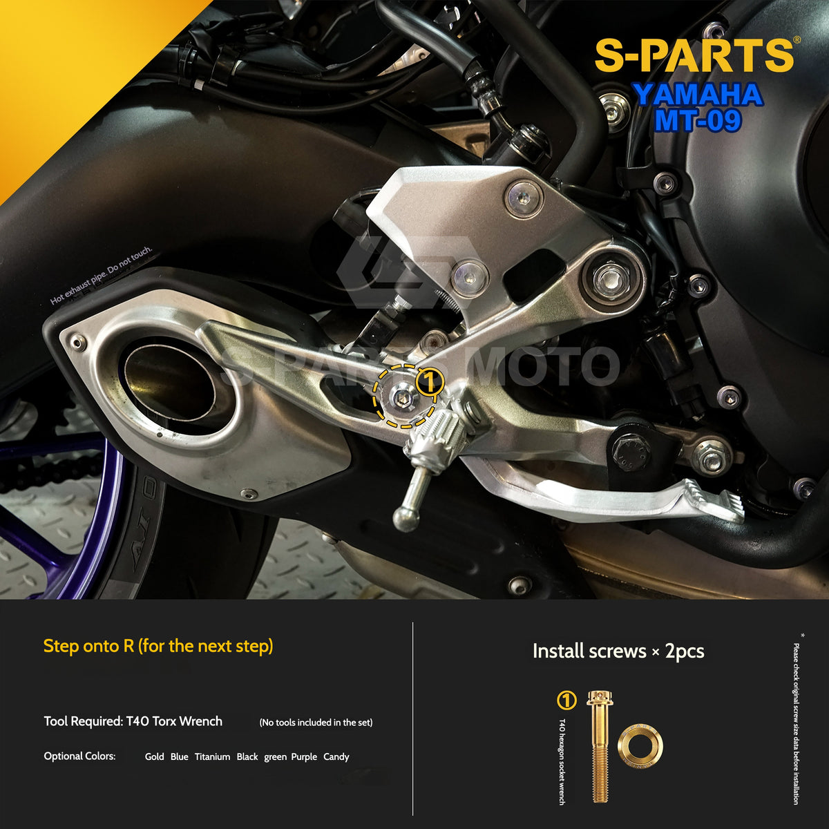 SPARTS Titanium Bodywork & Footpeg Bolt Kit for Yamaha MT-09