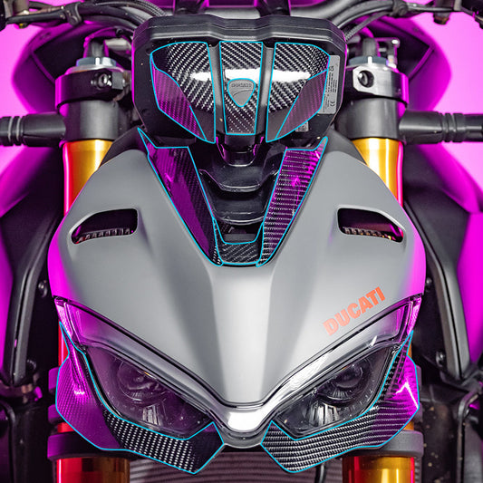 Full Carbon Fiber Protection Kit for Ducati Streetfighter V4 S 2024 PVC Scratch-Resistant Body Protection Film