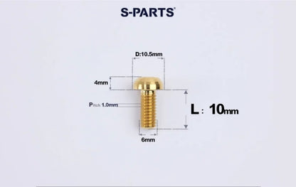 SPARTS M6×8–35mm Titanium Button Head Bolts for Bicycle Brake Calipers