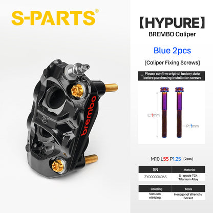 SPARTS Titanium Bolt Kit Compatible with BREMBO HYPURE Caliper - Blue