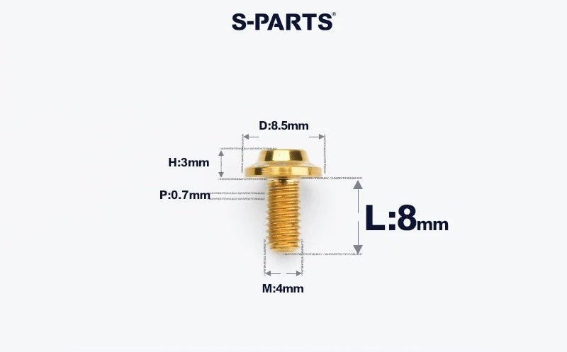 SPARTS M4✖️6–30mm D8.5 Titanium Torx Flanged Button Head Bolts