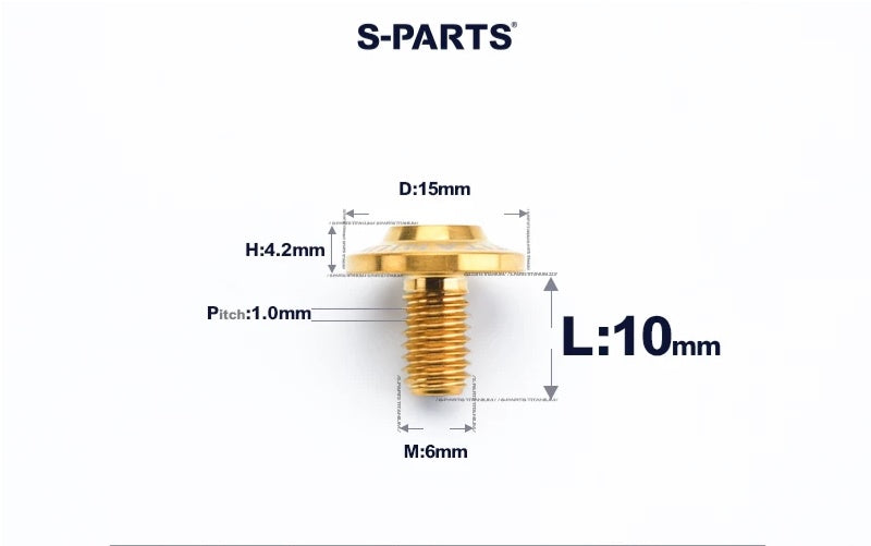 SPARTS M6×8–45mm D15 Titanium Button Head Bolts for Motorcycles